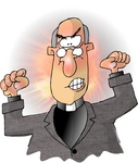 Angry Preacher Man With Clenched Fists Clipart
