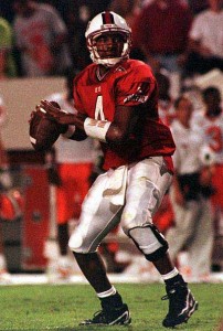 Jamie Barnette vs Syracuse during the Orange's last visit to Carter-Finley Stadium in 1998.  The Wolfpack whipped the 11th ranked Orangemen, 38-17 behind 349 of total offense attributable to Barnette.
